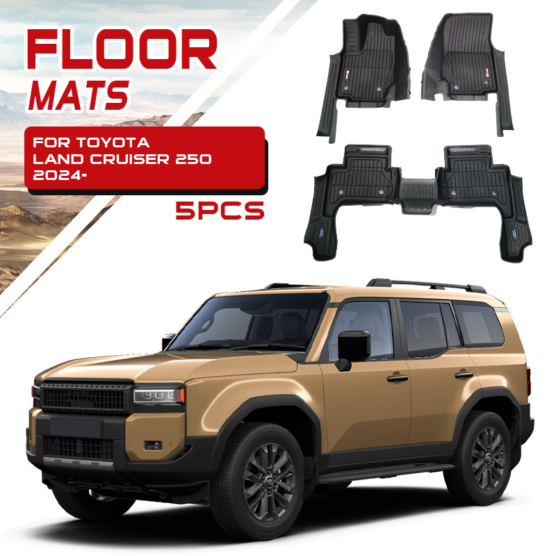 Txinrui es adecuado para Toyota Auto Overbearing Prado Cool Road Ze Auto Alfombrilla de caja trasera impermeable Alfombrilla de pie TPE moldeada por inyección