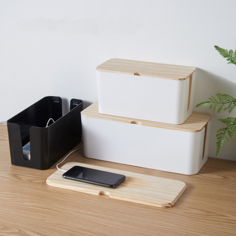 Wholesale Wire Storage Box Socket Charger Wood Cover Storage Box Desktop Power Cord Data Cable Organization Wholesale Wire Storage Box Socket Charger Wood Cover Storage Box Desktop Power Cord Data Cable Organization