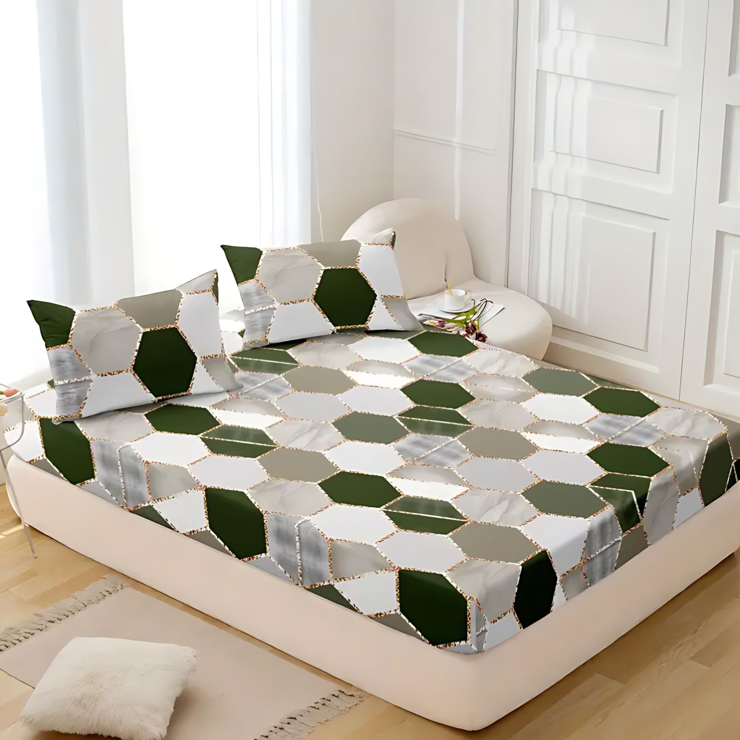 TEMU / JIT Amazon de lujo patrón geométrico digital impresión de la fuente del fabricante de la cama Kasa Kit puede hacer