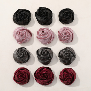 Retro Chanel style organza rose flower handmade headdress hair accessories corsage clothing accessories wholesale