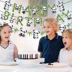 New Product Panda Theme Birthday Party Decoration Set Happy Birthday Panda Spiral Banner