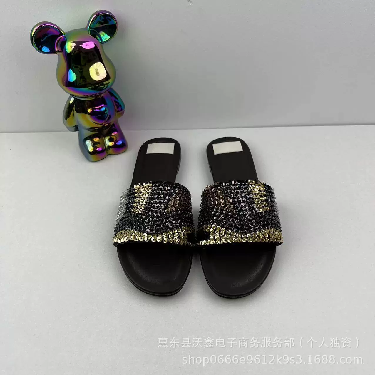 Woxin ZA Летний новый TR Женская обувь Кофе Бисер Модные сандалии на плоской подошве Повседневная ношение тапочек