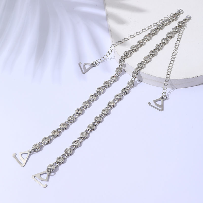 체인 클립 모조 다이아몬드 더블 숄더 [트라이앵글 버클]