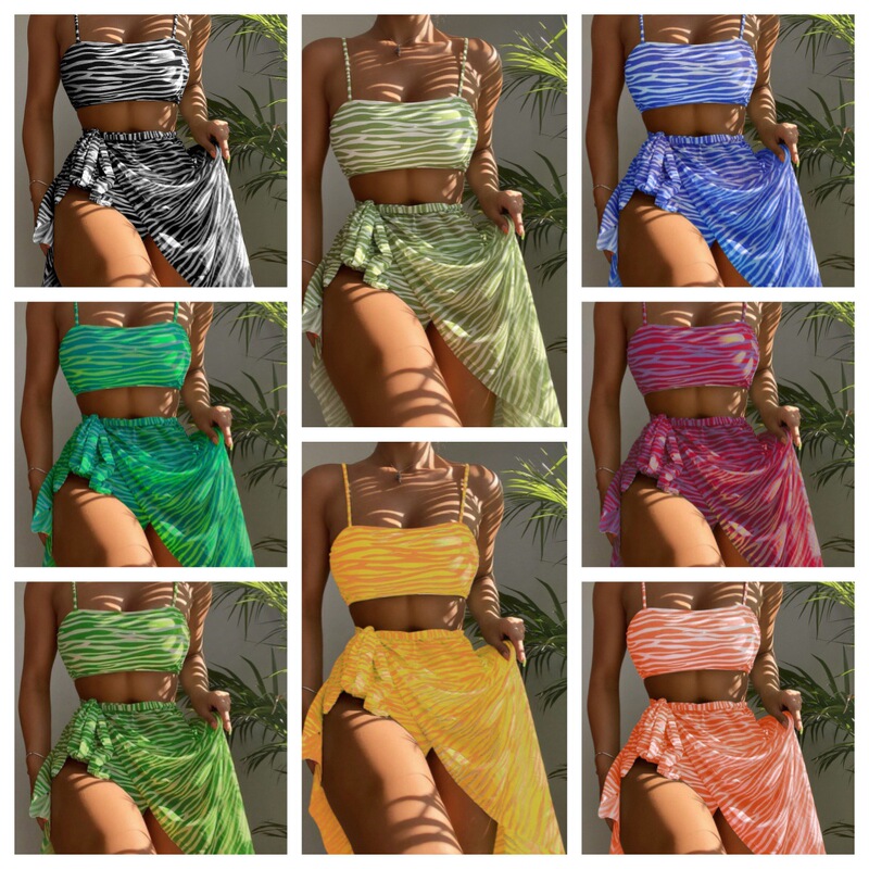 2024 cross-border European and American New Amazon foreign trade Classic split sexy women's fashion three-piece women's swimsuit