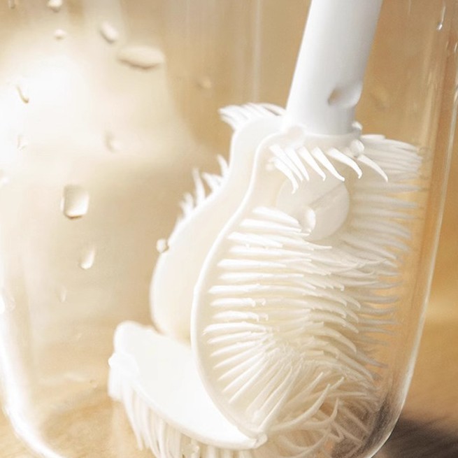 Cepillo de limpieza pequeño, taza de agua, máquina de rotura de paredes, cepillo de huecos, plegable para el hogar, biberón sin ángulo muerto, cepillo de lavado de vasos de mango largo extraíble