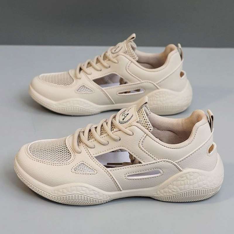 2025 New Summer Hollow Mesh Casual Outdoor Shoes Flat Non-Slip Wear-Resistant Women's Mesh Sports Shoes Women's Shoes