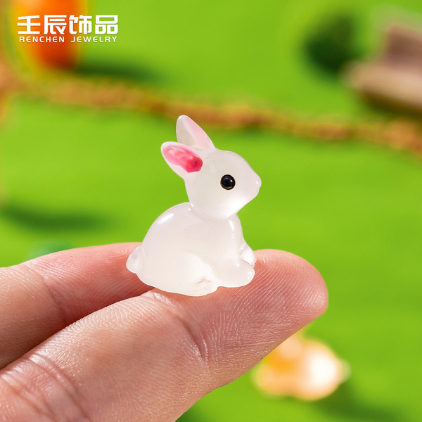 Cartoon animal luminous colorful rabbit micro landscape DIY…