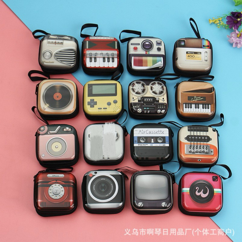 Vintage Tinplate Square Coin Purse Electric Key Coin Zipper Bag Headset Data Cable Organize Storage Box Vintage Tinplate Square Coin Purse Electric Key Coin Zipper Bag Headset Data Cable Organize Storage Box