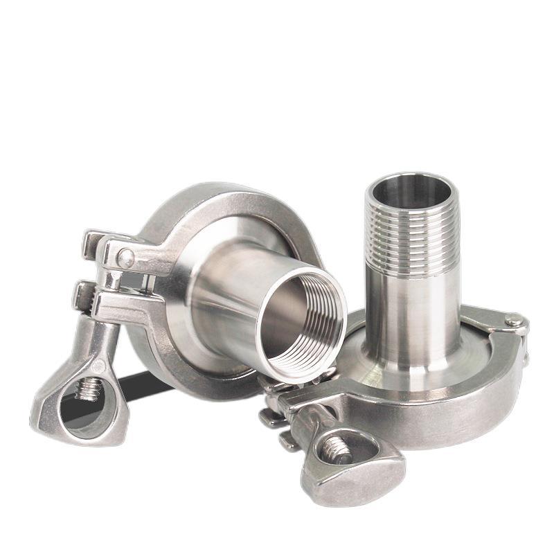 厂家批发304不锈钢内丝外丝接头快装盲板套装卫生级卡箍快速堵片