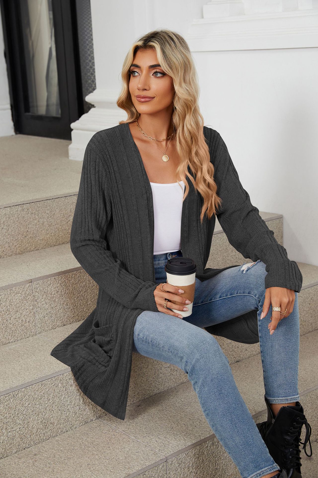 490g Weight Long Sleeve Sleeve Length Placket Placket Type Regular Sleeve Sleeve Type Nylon, Spandex, Polyester Fabric Type Long Top Length Cardigan Tops Type Holiday, Daily Occasion Collarless Neckline Regular Fit Fit Type Solid Color Pattern Winter, Autumn Season Women's Gender Casual, Elegant Style Wholesale Women's Casual Elegant Solid Color Long Sleeve Sweaters & Cardigans 14
