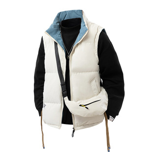 Reversible Vest for Men and Women, Autumn and Winter Couple Backpack Vest, Warm Vest, Youth Trendy Backpack