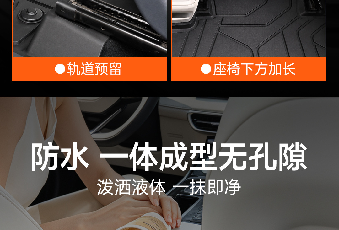 Cross-border universal car floor mats, injection-molded, 0 formaldehyde TPE car floor mats, anti-stain, easy to clean, wear-resistant
