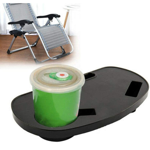 Outdoor foldable recliner cup holder tray with cup slots and phone slot recliner accessory