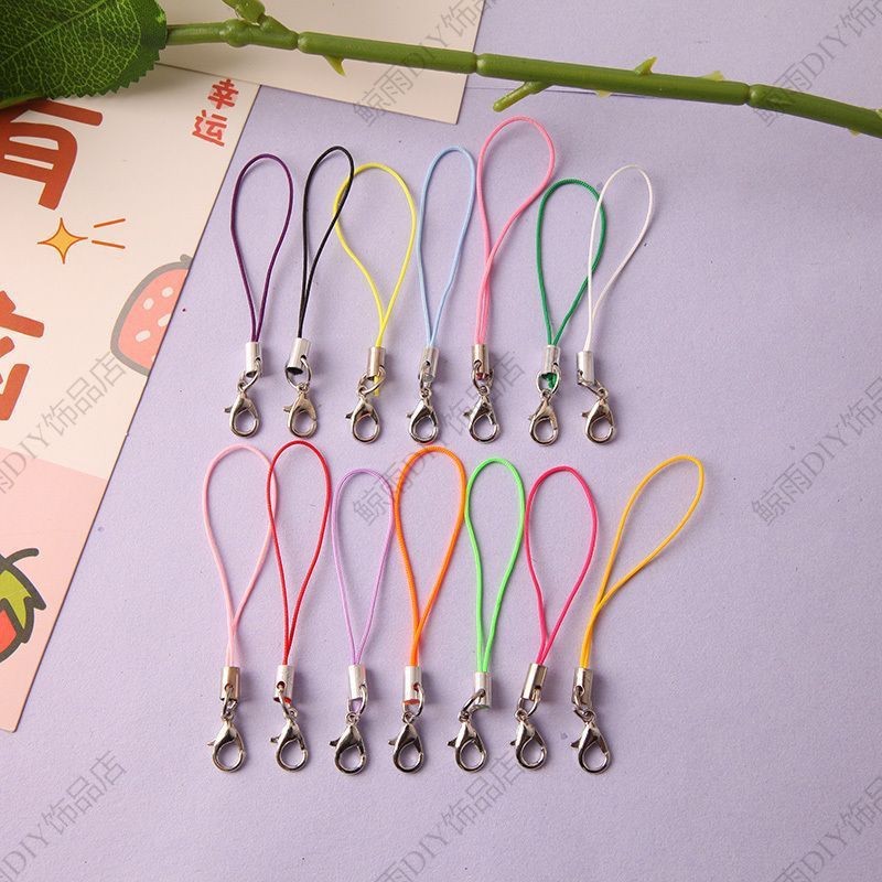 63mm彩色手机链带白K龙虾扣手机钥匙扣挂件绳 DIY饰品配件|undefined