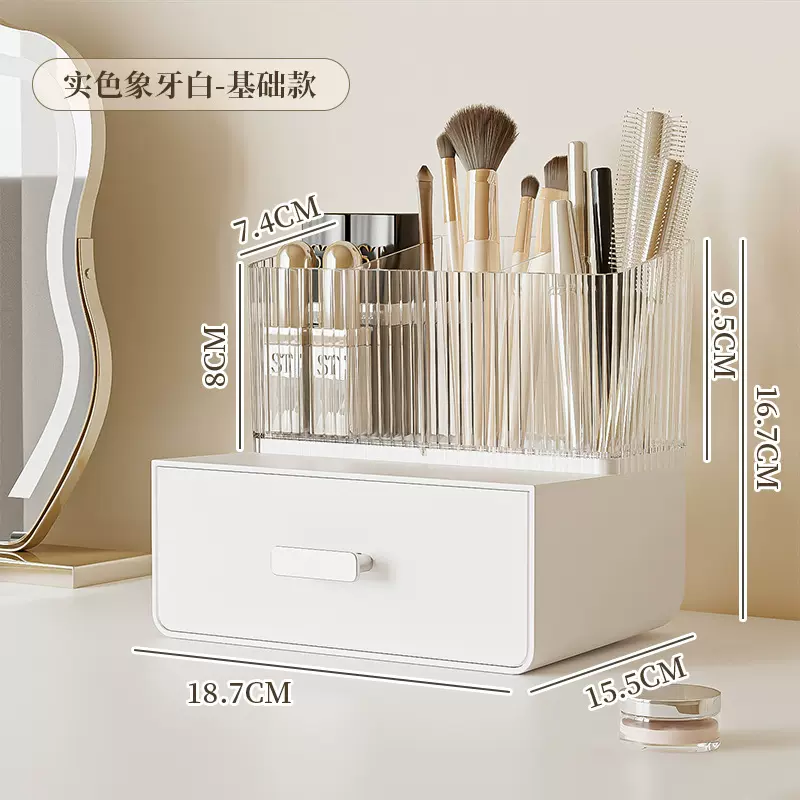 化妆品收纳盒学生宿舍桌面收纳架护肤品化妆收纳架子透明置物架