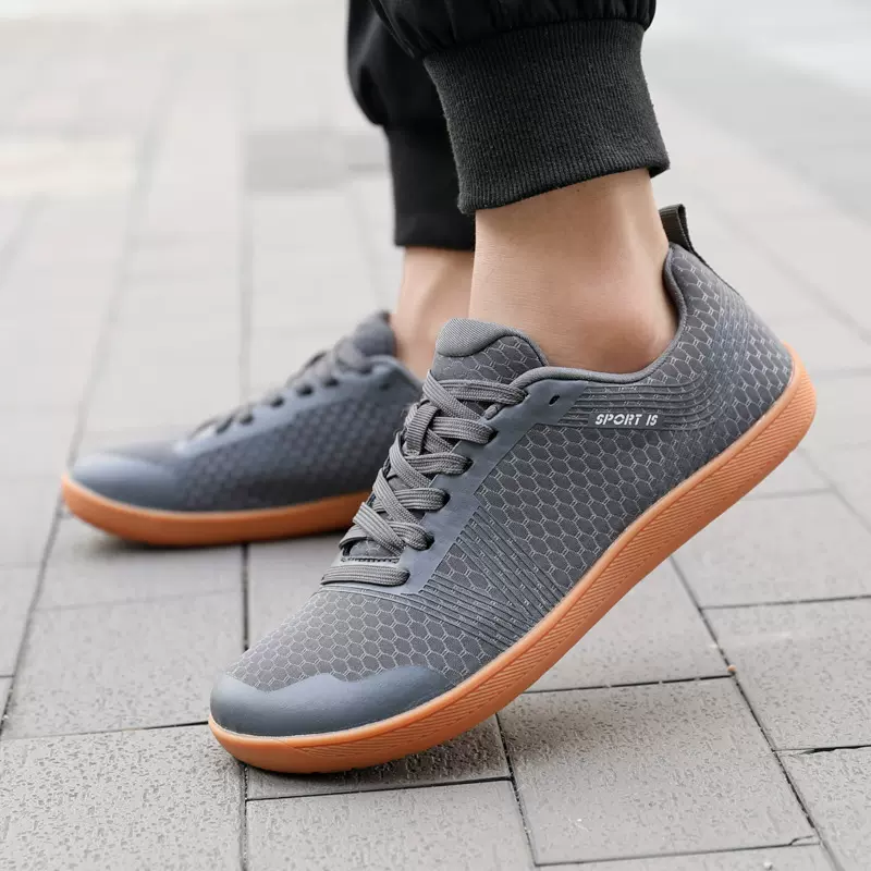 宽楦鞋跨境户外徒步运动鞋飞织透气深蹲跑步健身鞋情侣休闲宽头鞋