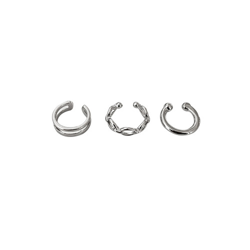 High-end chain ear clips without pierced ears for women, retro Hong Kong style, simple and cool style ear bone clips, niche and cool personality