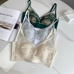 Adjustable bra with no side bones, big breasts, small size, thin sexy push-up anti-sagging rabbit ear cup summer