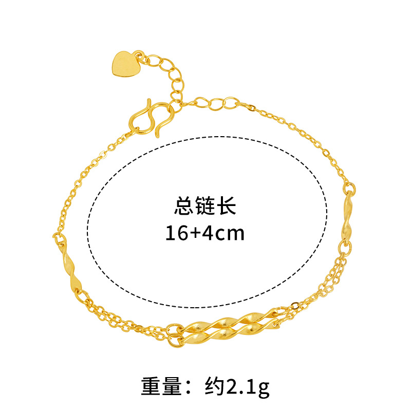 Vietnam arena oro trigo oreja pulsera mujeres de alto grado nicho Luz de lujo moda geométrica cobre pulsera accesorios nuevo transfronterizo