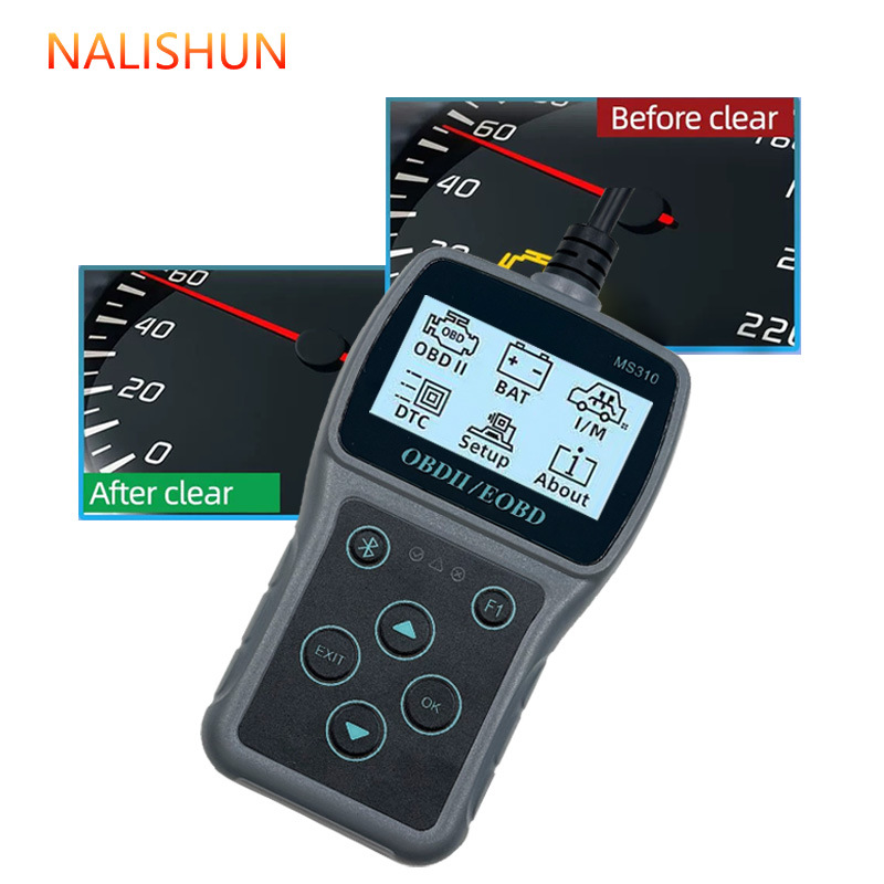 Nuevo obd Detector de fallas del coche Detección de la batería Diagnóstico del coche OBD2 Scanner MS310