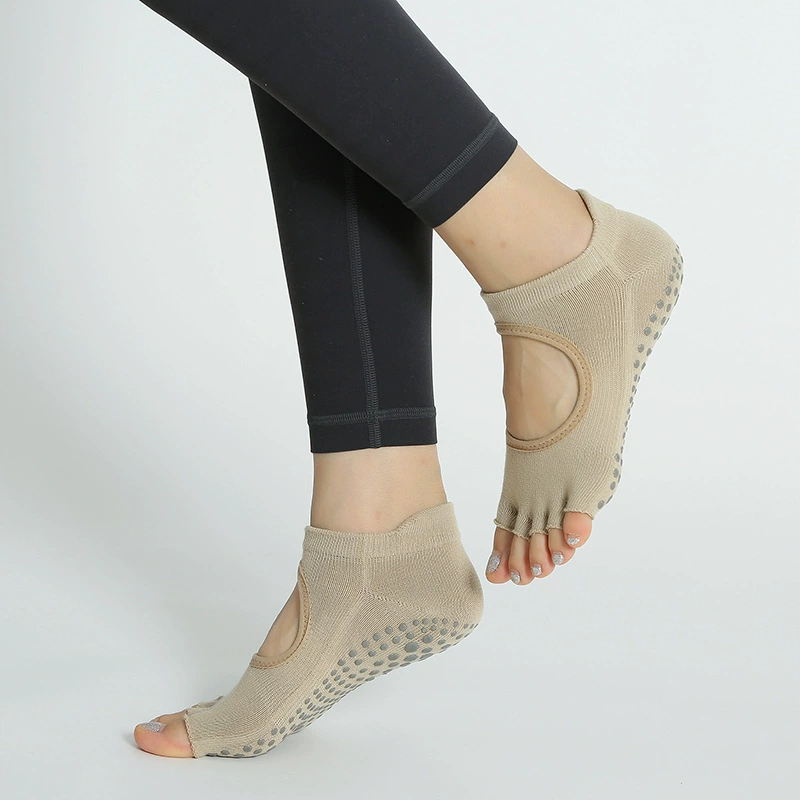 Colored yoga clothing, non-slip socks, backless, combed cotton