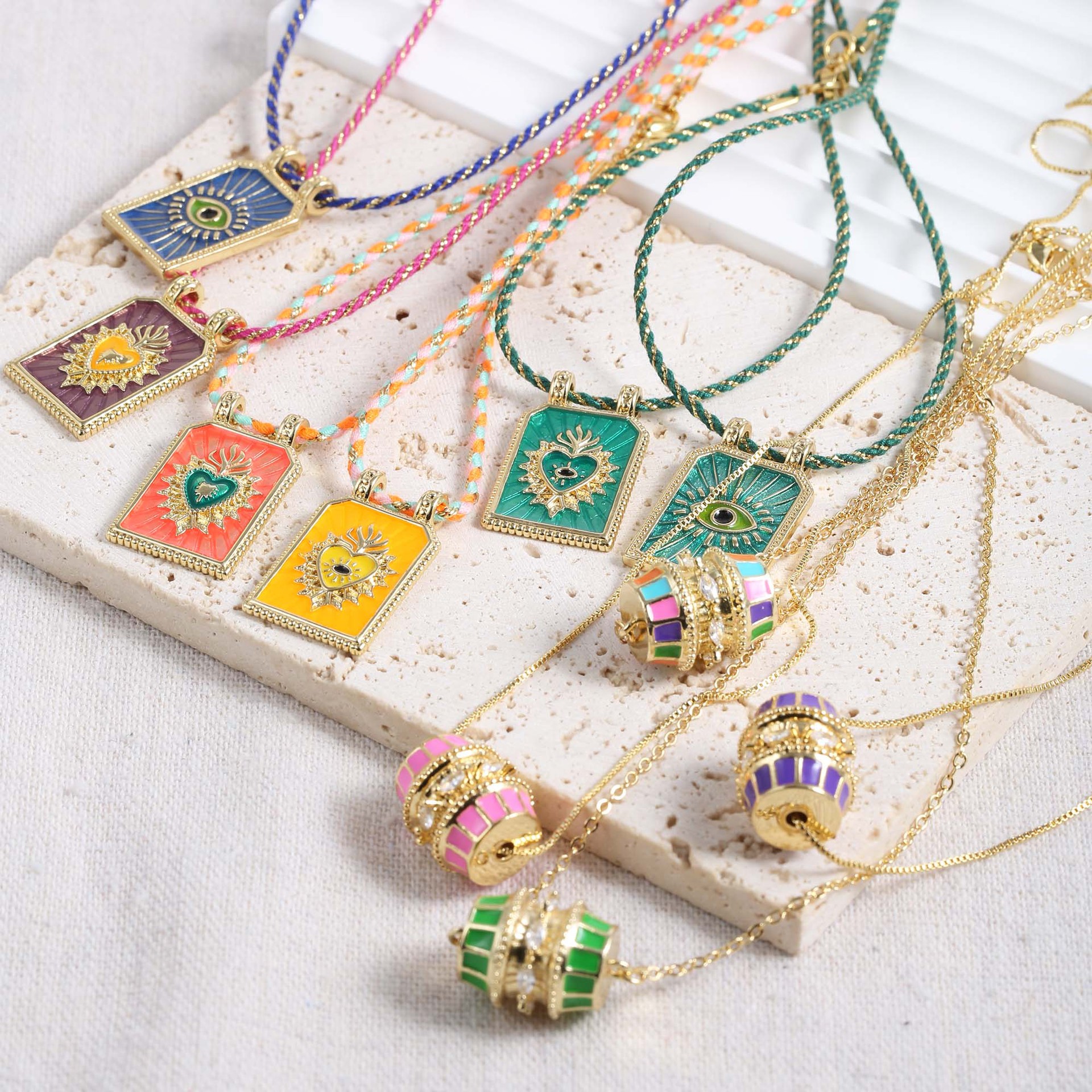 6g Weight Pendant Jewelry Making Type Wholesale Jewelry Vintage Style Astrology  Devil's Eye Copper Enamel Plating