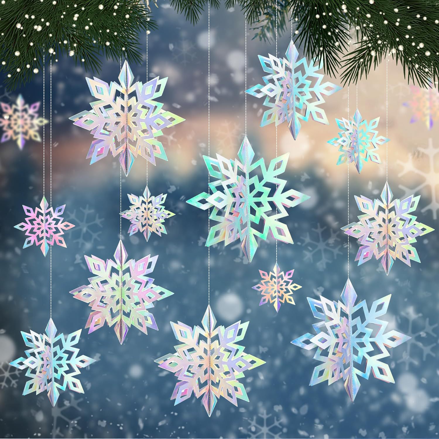 Christmas Snowflake Hanging Flag 1
