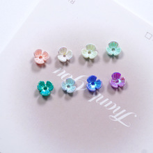 三瓣花极光美甲饰品立体6mm仿真花幻彩干花指甲配饰手工diy材料配