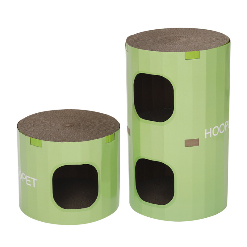 Nido de tablero de agarre para gatos, resistente al desgaste y sin caspa, cartón de doble capa, papel corrugado, nido para gatos de gran tamaño, suministros redondos para gatos, artefacto de garras