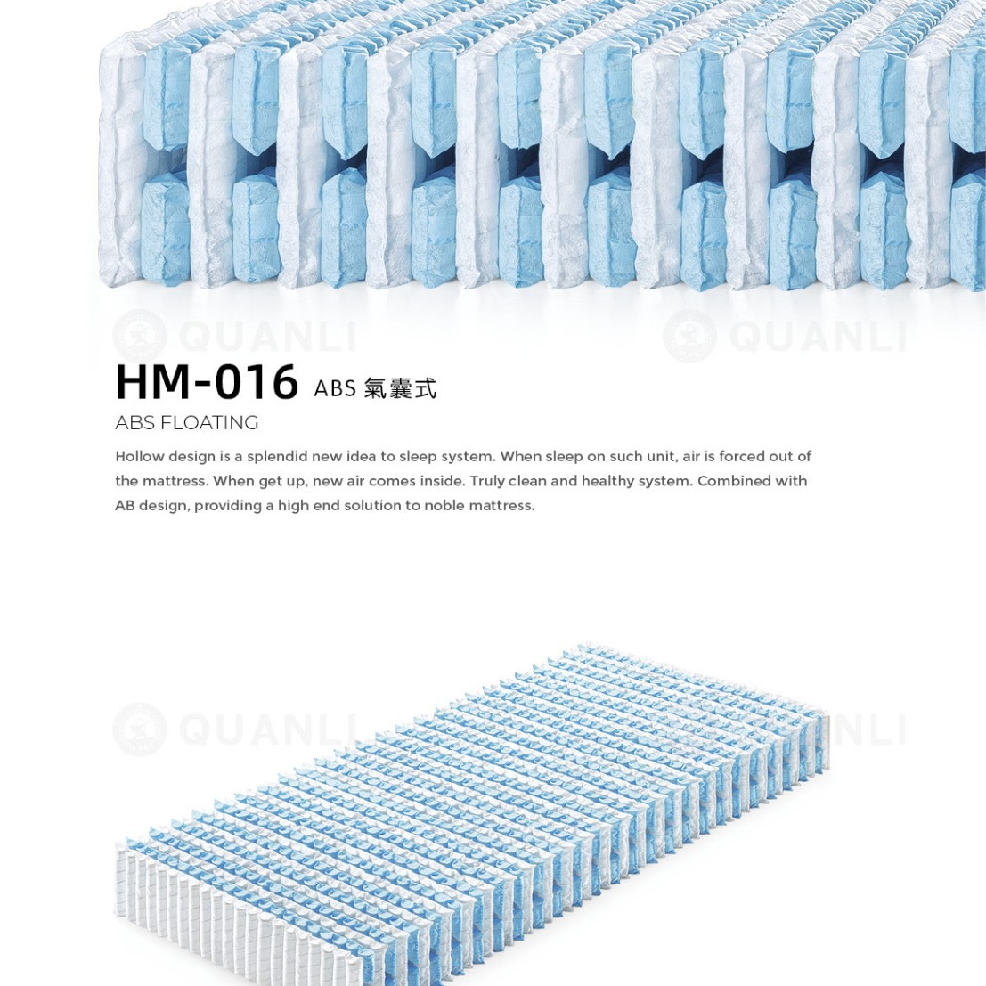 供应普通独立袋装弹簧床网/三段式/索览式/全棉式/ABS氣囊式