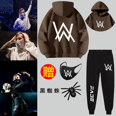艾伦沃克alanwalker DJ周边连帽卫衣男女秋冬美加绒百搭套装衣服