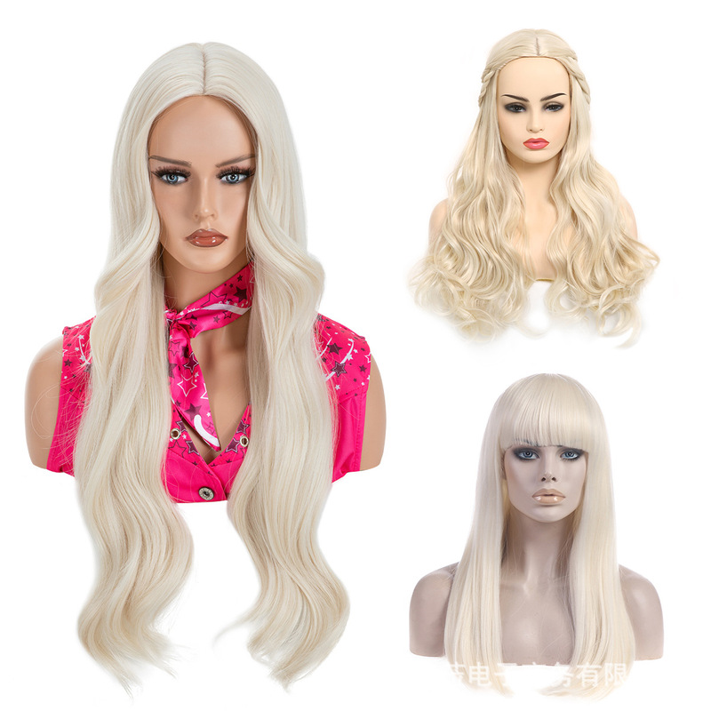European and American Halloween Colorful Wigs for Women, Full Head High-Temperature Fiber Wigs, Cosplay Cartoon Princess Wigs in Stock