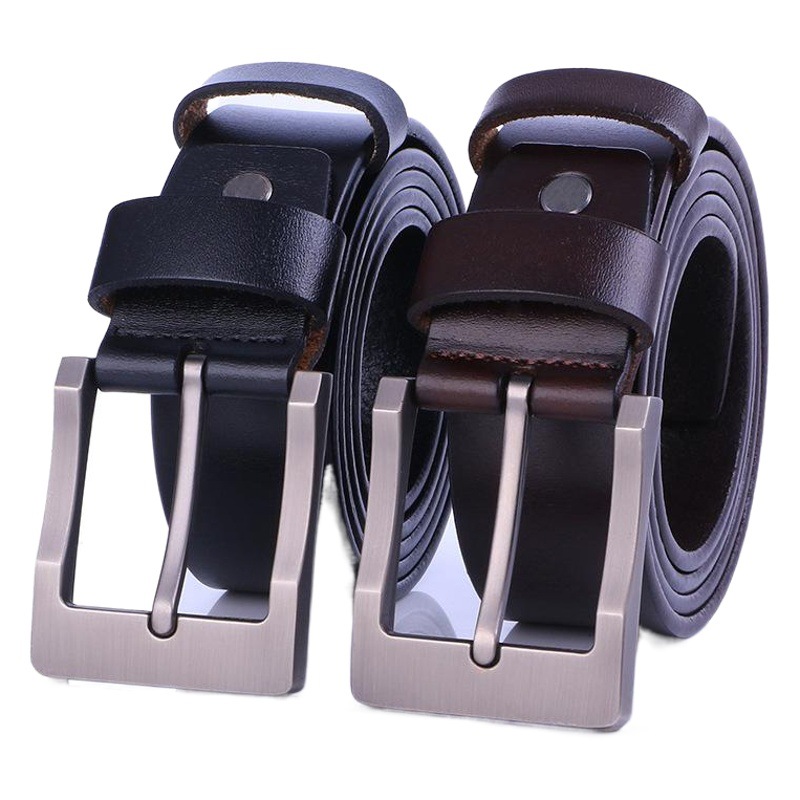 Cinturón al por mayor cinturón de hebilla de los hombres cinturón de cuero de los hombres moda juvenil casual pantalones de piel de vaca cinturón ventas directas de fábrica