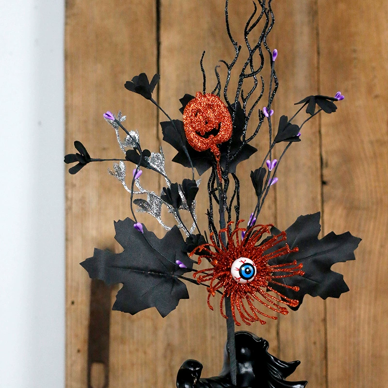 Кросс-бортовые Halloween декорации: хоррор, тыква, кленовые листья, глазные яблоки, цветы, ветви, домашняя вечеринка