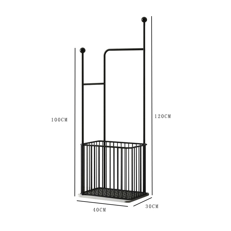 B1_블랙 타월 랙 + 블랙 스퀘어 바스켓