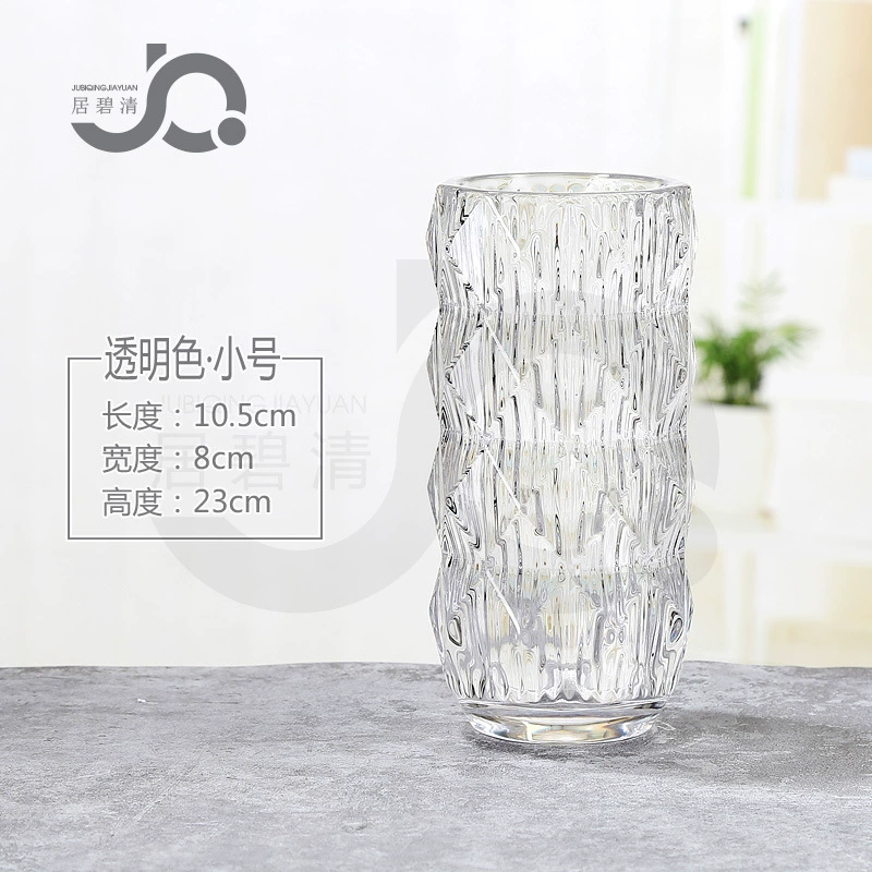 Glass Vase Rousseau Series, European-style Luxury, Black & Red Accent, 21×17.5×31.5 cm