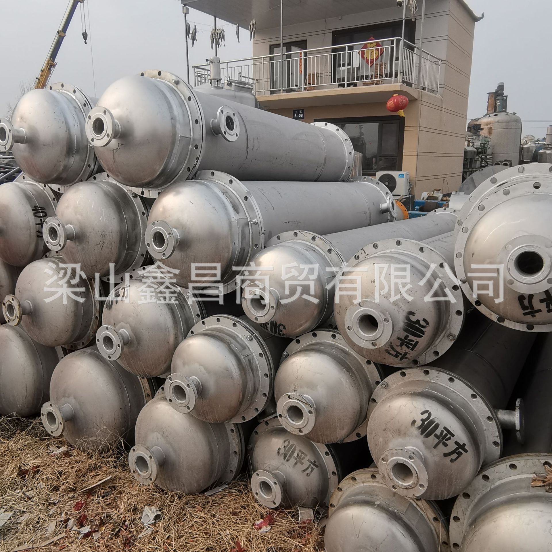 九成新50平钛材冷凝器石墨换热器不锈钢列管热交换器