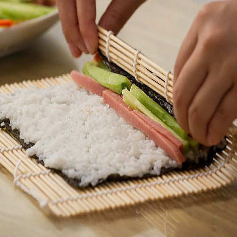 Green Pippi Sushi Bamboo Sushi Sushi Master Laosa Roll Cushion Home Sushi Rolling Crowth Sushi Tool