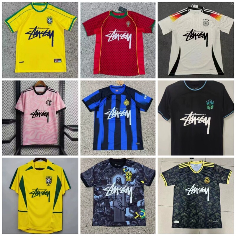 Stussy Signature Edition Alcatraz Football Jersey Italy Brazil World Cup National Team Cross-Border Germany Football Shirt