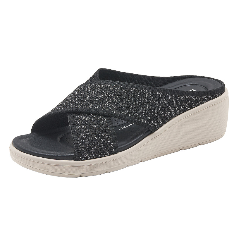 (No vendido) nueva primavera de 2025 estilo de moda casual comercio exterior tacones grandes zapatos de playa frescos