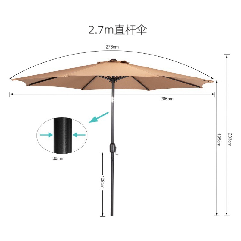 Sombrillas de exterior al por mayor para villas, patios y balcones con un toque de lujo y confort, con un poste central giratorio, para exportación.