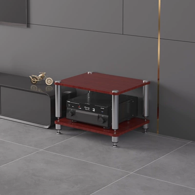 Equipment Stand, Shock-Absorbing Stand, Tv – Electric car big tripod - two-tiered-split-design-teak-finish