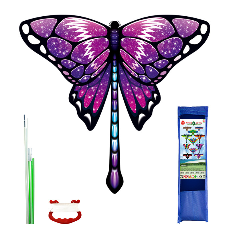 Purple kite with butterfly