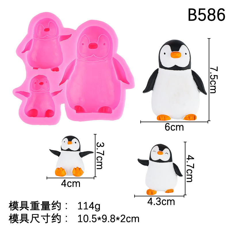 Molde de silicona en forma de iceberg de pingüino Molde de horneado de pastel de chocolate de fondant