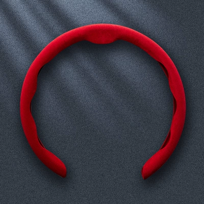 Cover for All Seasons, Factory – Steering wheel cover - 5d-coral-red-suede-38cm