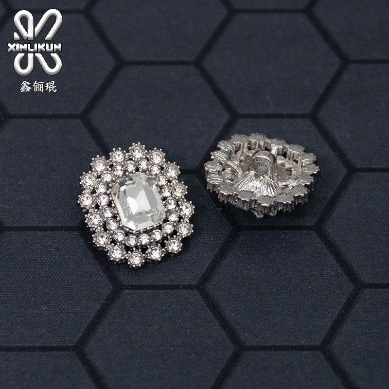 French square lace zircon buttons high sense hand sewing buckle diy jewelry accessories wedding dress accessories wholesale