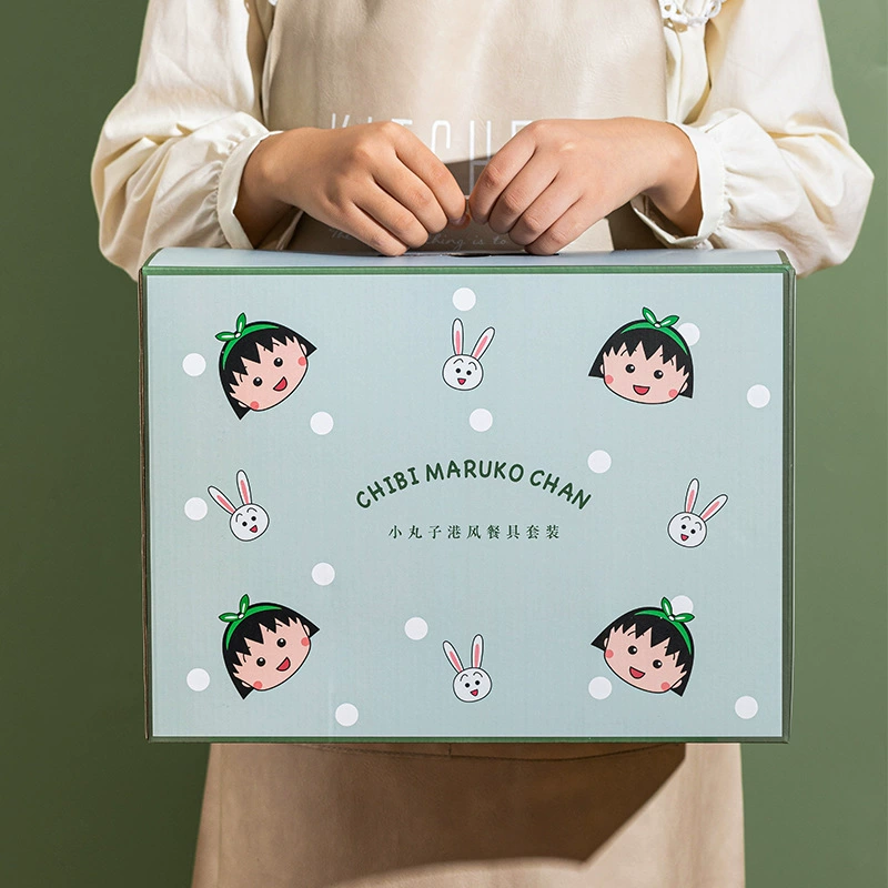 Retro cartoon Japanese tableware, ceramic set, gift box