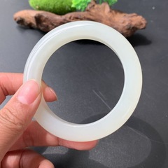 天然ホータン翡翠青海素材白翡翠ブレスレット暖かい白翡翠繊細な女性のエレガントなブティックブレスレット卸売