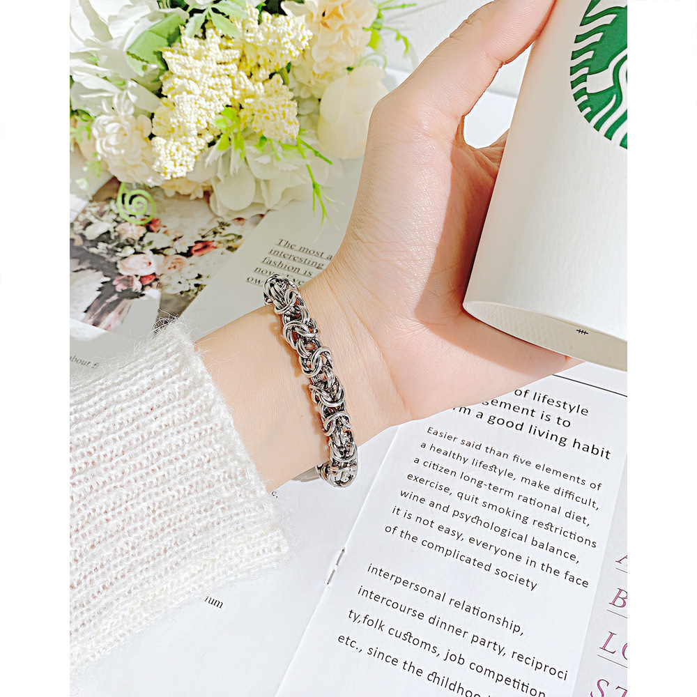 Punk Geometric Stainless Steel Bracelets Plating No Inlaid Stainless Steel Bracelets