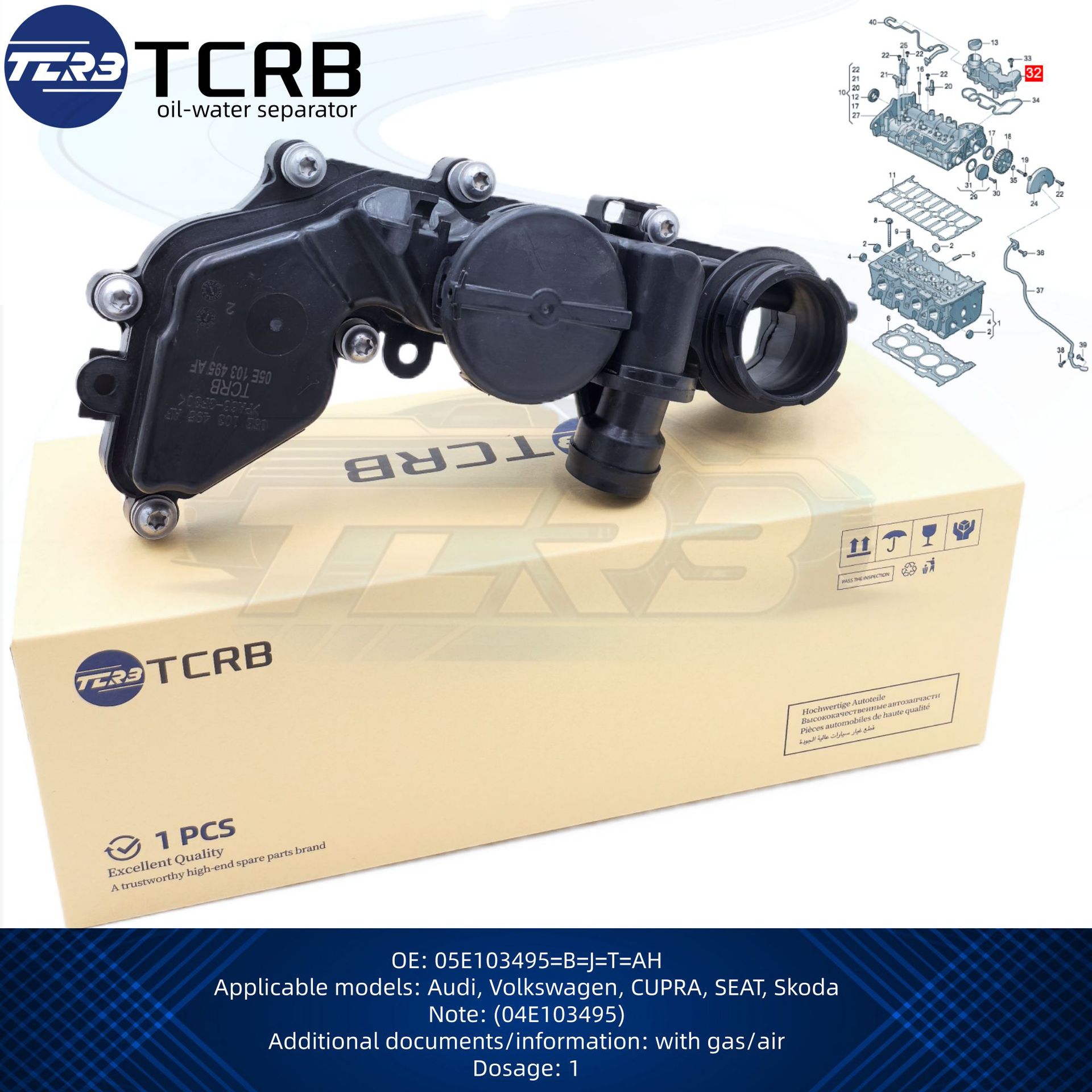 Cross-border bestseller, seeking agents for TCRB Fuel Water Separator suitable for Arona 05E103495B